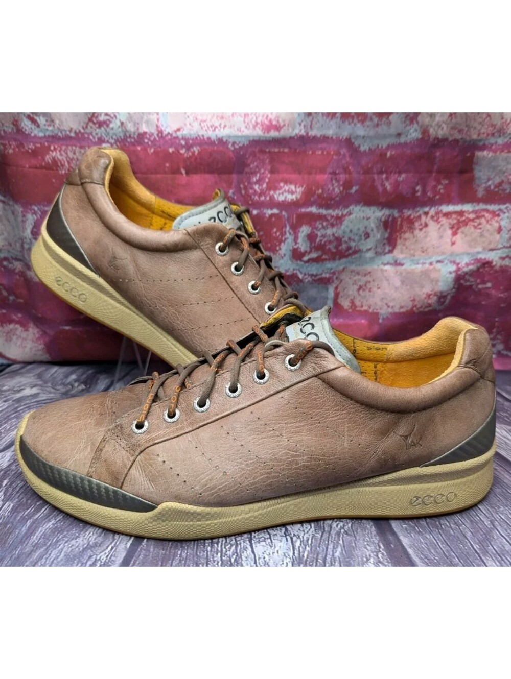 Ecco Biom Hydromax Golf Shoes Men Size 45 US 11-11.5 Brown Yak Leather Spikeless